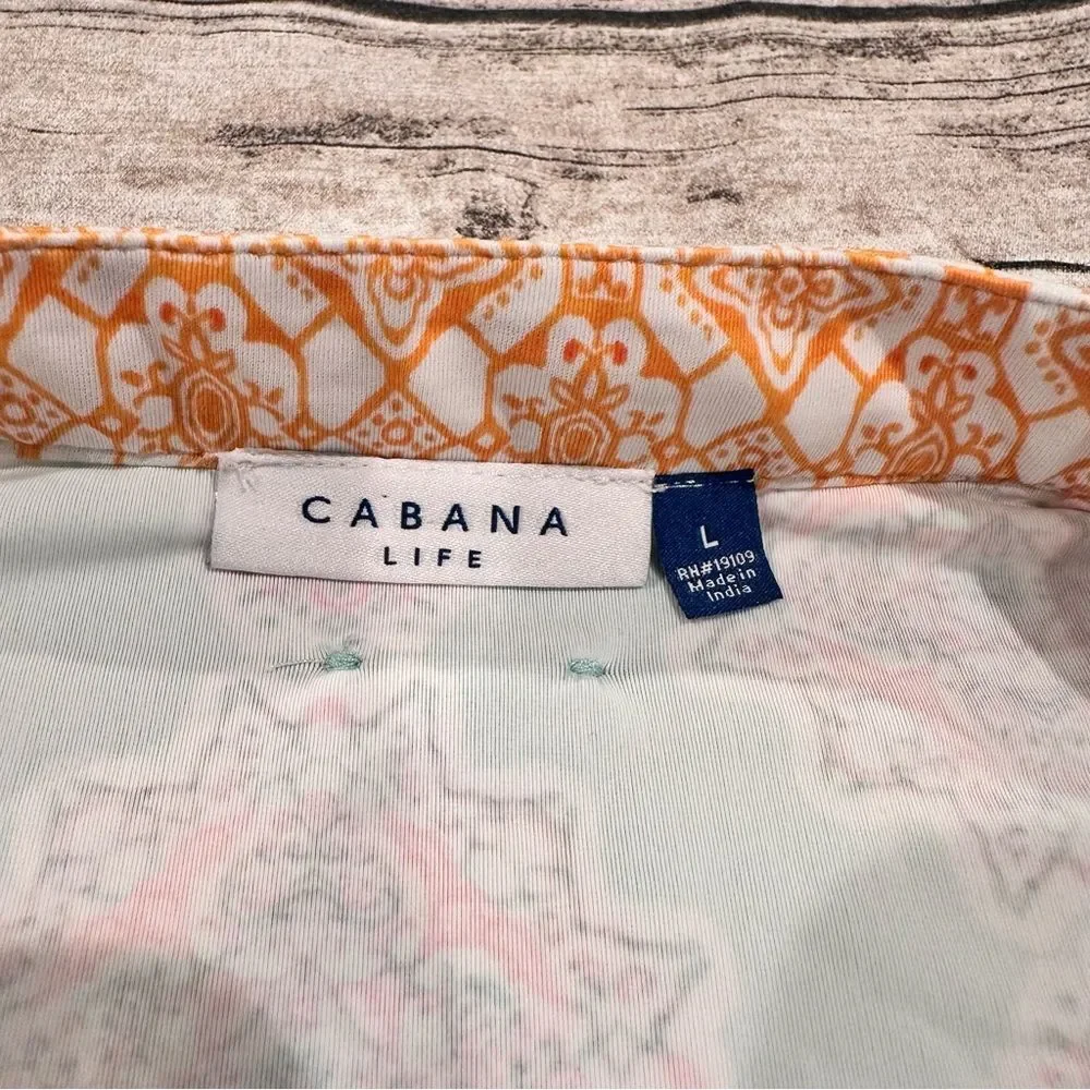 Cabana Life Blue and Orange Tunic / Dress / Cover Up, Swim Material; Size Large